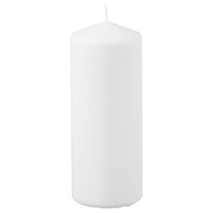 FENOMEN Свеча столовая без запаха, белая, 19 см IKEA