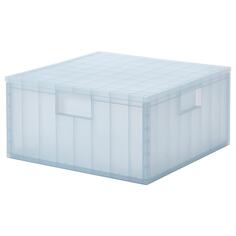 PANSARTAX Ящик для хранения с крышкой, прозрачный серо-голубой, 33x33x16,5 см IKEA
