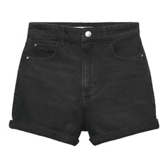 Шорты Zara 1975 High Waist Mom Fit Denim, черный