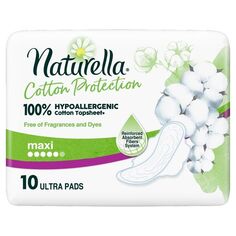 Naturella Cotton Super гигиенические салфетки, 10 шт.