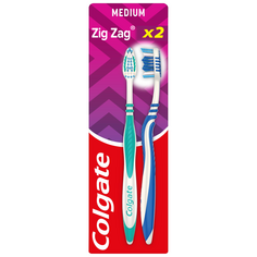 Colgate Zig Zag средняя зубная щетка, 2 шт/1 упаковка