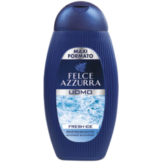 Felce Azzurra Fresh Ice Гель для душа 2в1 для мужских волос и тела, 400 мл