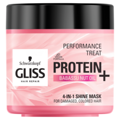 Gliss Protein+ Treat 4-In-1 Shine Маска для блеска волос, 400 мл