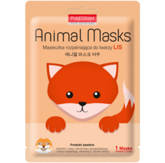 Purederm Animal Masks осветляющая маска для лица, 1 шт.