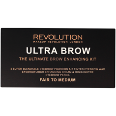 Revolution Makeup Ultra Brow набор для укладки бровей от светлых до средних, 1 упаковка
