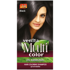 Venita Multi Color шампунь для окрашивания волос 1.0 черный, 40 г