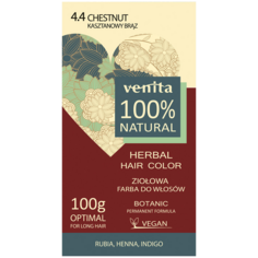 Venita 100% Natural краска для волос травяная 4.4 каштановый коричневый, 100 г