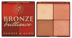 W7 Bronze Brillance Палетка для макияжа лица Medium/Dark, 14 г