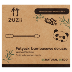 Zuzii Bamboo бамбуковые ватные палочки, две разные насадки, 100 шт./1 коробка