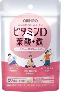 Витаминный комплекс Orihiro для женщин с витамином D, фолиевой кислотой и железом, 120 капсул