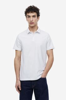 Рубашка поло узкого кроя H&amp;M, белый H&M