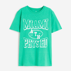 Футболка H&amp;M Kids Jersey With A Print Miami, зеленый H&M