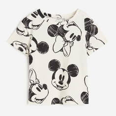 Футболка H&amp;M Kids Print Minnie Mouse, белый H&M