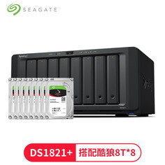 Сетевое хранилище Synology DS1821+ с 8 жесткими дисками Seagate IronWolf ST8000VN004 8 ТБ