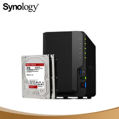 Сетевое хранилище Synology DS220+ с 2 отсеками с Western Digital Red WD80EFZZ емкостью 8 ТБ
