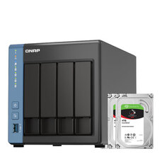Сетевое хранилище QNAP TS-416 4-дисковое c 2 дисками по 4Тб