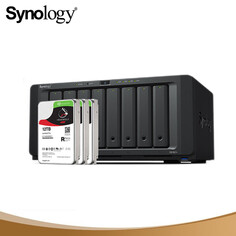 Сетевое хранилище Synology DS1821+ с 8 отсеками и тремя жесткими дисками Seagate IronWolf Pro ST12000NE0008 12 ТБ