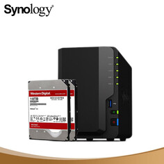 Сетевое хранилище Synology DS220+ с 2 отсеками с Western Digital Red WD101EFBX 10 ТБ