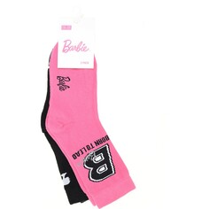 Носки Barbie для девочек 11-12 лет, розовый и черный