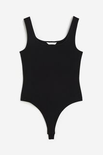 Боди H&amp;M Square-neck Thong, черный H&M