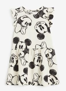Платье с принтом H&amp;M Kids Minnie Mouse Print, белый/черный H&M