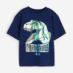Футболка H&amp;M Kids Oversized Jersey Tyrannosaurus Rex, темно-синий H&M