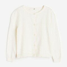 Кардиган H&amp;M Kids Fine-knit Cotton, белый H&M