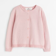 Кардиган H&amp;M Kids Fine-knit Cotton, светло-розовый H&M