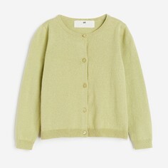 Кардиган H&amp;M Kids Fine-knit Cotton, светлый пыльно-зеленый H&M