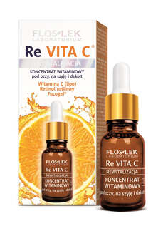 Floslek Re Vita C 40+ витаминный концентрат под глаза для шеи и декольте 15мл