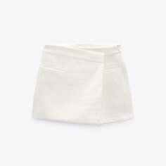 Юбка-шорты Zara Textured, кремовый