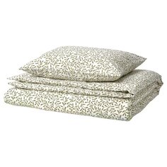 Комплект постельного белья Ikea Sorgmantel, 150x200/50x60 см, белый/зеленый