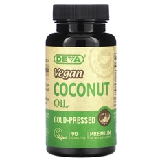 Веганское кокосовое масло Deva, 90 веганских капсул