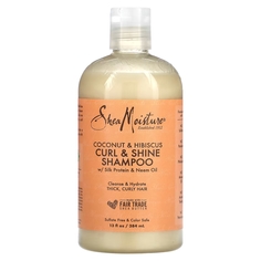 Шампунь SheaMoisture для кудрей и блеска, кокос и гибискус