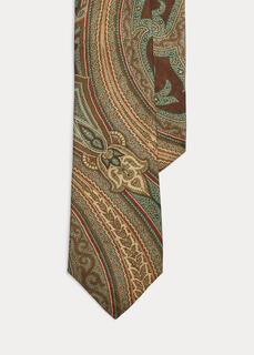 Льняной галстук с узором пейсли Ralph Lauren