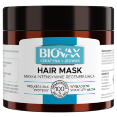 Biovax Biovax интенсивно регенерирующая маска для волос с кератином и шелком, 250 мл