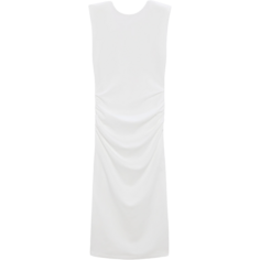 Платье Zara Midi With Shoulder Pads, белый