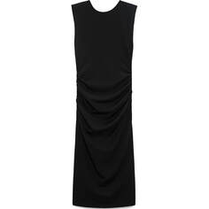 Платье Zara Midi With Shoulder Pads, черный