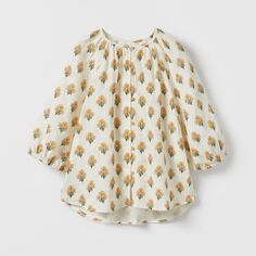 Рубашка Zara Printed Textured, светло-бежевый