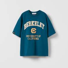 Футболка Zara Berkeley University Of California Embroidered, синий