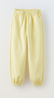 Брюки-джоггеры Zara Basic Plush, светло-желтый