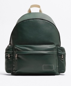 Рюкзак Zara Soft With Topstitching, зеленый