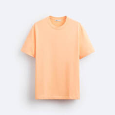 Футболка Zara Basic, светло-оранжевый