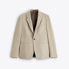 Пиджак Zara Textured Suit, темно-бежевый