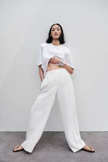 Топ с подплечниками ZARA, белый