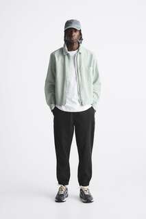 Джоггерские брюки с поясом ZARA, черный