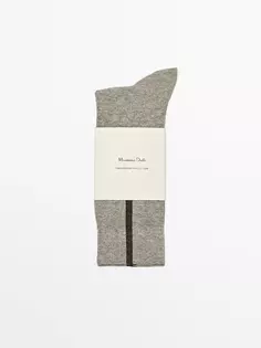 Длинные носки с контрастной полосой Massimo Dutti, серый