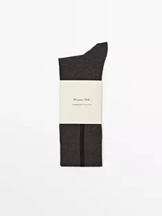 Длинные носки с контрастной полосой Massimo Dutti, угольный