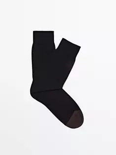 Контрастные носки из шотландской пряжи Massimo Dutti, синий