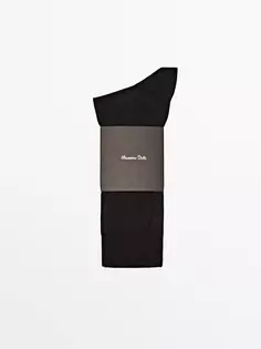 Носки из простой шотландской пряжи Massimo Dutti, черный